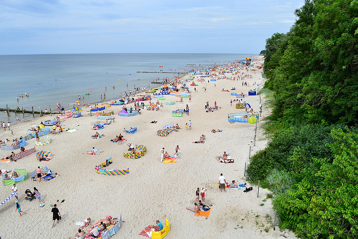 пляж Rewal, Польша, мне?, океан, воды, пляж, песок