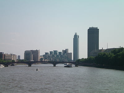 england, london, building, high, the river thames, high rise building