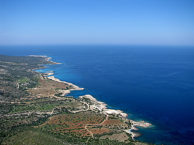 ακτογραμμή, Κύπρος, Μεσογειακή, στη θάλασσα, τοπίο, φύση, Ακάμας