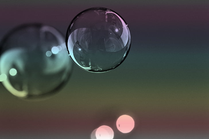 zeepbellen, kleurrijke, ballen, sopje, zeepbellen maken, float, spiegelen