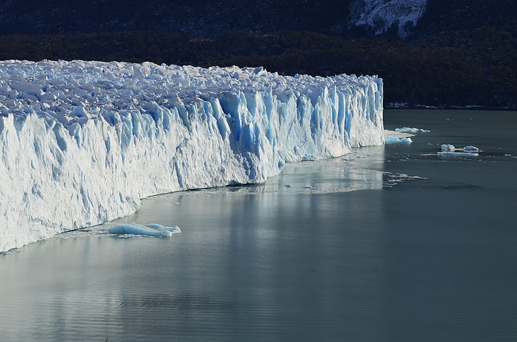glaciar de, hielo, iceberg, Océano, agua, reflexión, frente al mar