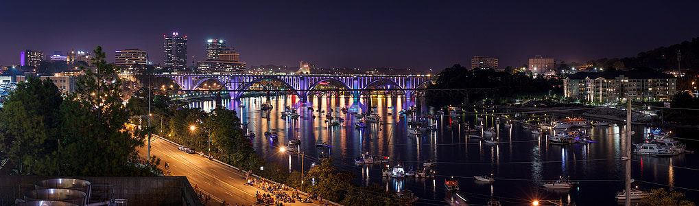 knoxville, panoramic, reflection, architecture, cityscape, skyline, tennessee