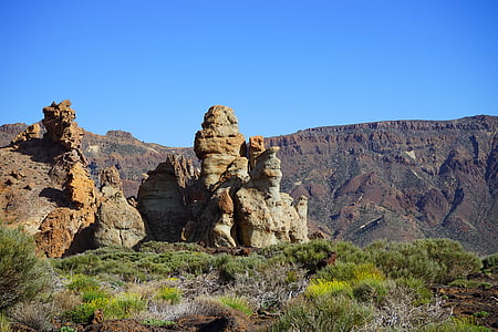 Roque blancos, stijena, kamene kule, Roque de garcia, Ucancu razini, lave, Ucancu