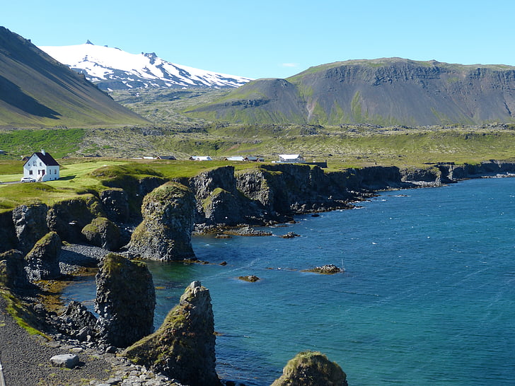 Исландия, крайбрежие, Атлантическия океан, море, Клиф, океан, природата