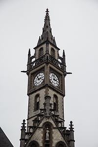 Torre, arquitetura, Centro, edifício, Ghent, Bélgica, centro histórico