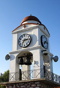 Griechenland, Skiathos, Glockenturm, Uhr, Kirche, Architektur, Ayios nikolaos