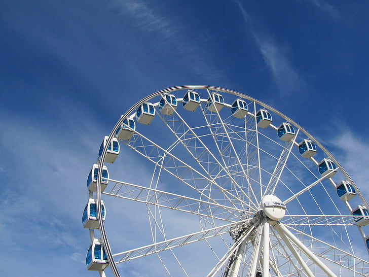 Helsinki, látványosságok, Finnair sky wheel, óriáskerék, kerék, szórakozás, kék