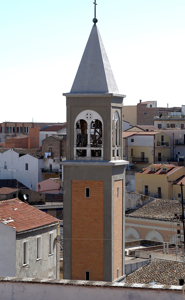 Ascoli satriano, staden, södra, Puglia, sudditalia, Campanile, kyrkan