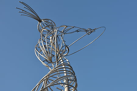 Belfast, estatua de, metal, mujer, la silueta