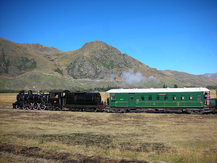 góry, Pociąg, Steam, Nowa Zelandia