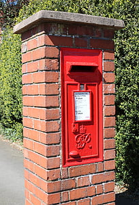post box, red, post, box, mail, letter, england
