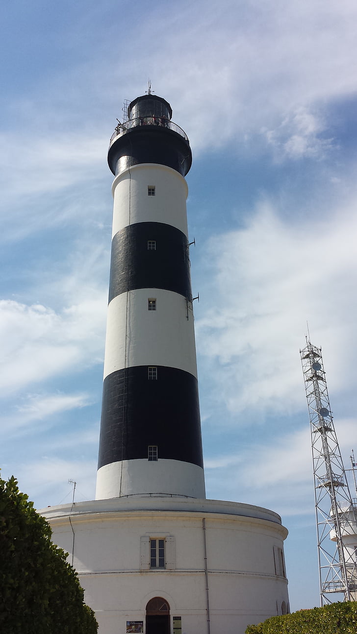 Lighthouse, CHASSIRON, ön av oleron, CHASSIRON fyr, Charente-maritime, navigering, semafor