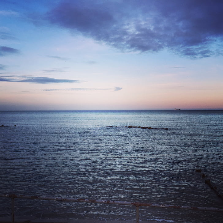 naplemente, tenger, Horizon
