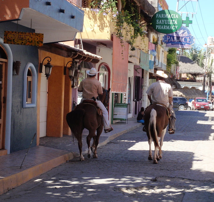 mexikanska, Cowboys, hästar, Latino
