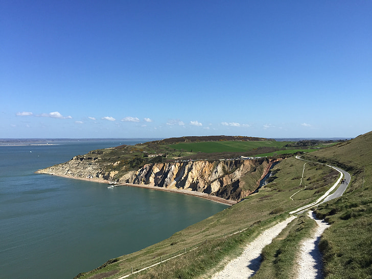 Isle of wight, nålar kustlinje, vatten, havet, Wight