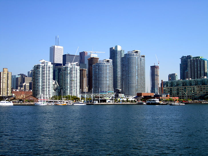 Toronto, skyline, byen, Urban skyline, bybildet, skyskraper, USA