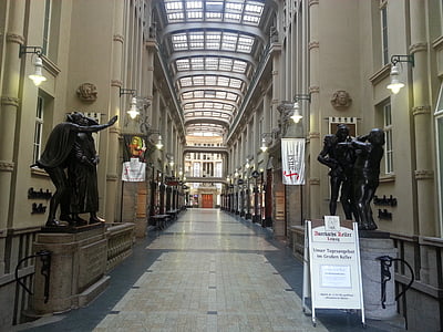 Leipzig, passage, cave d’Auerbach, intérieur, architecture, Galerie marchande