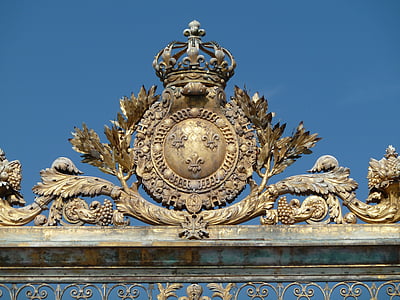 Versalles, objetivo, ornamento de, entrada, Rey Sol, oro, corona