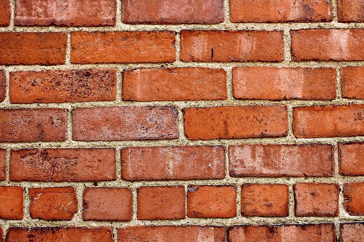 briques, mur, brique rouge, mortier, texture, arrière-plan, fond brique