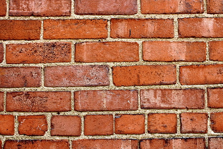 briques, mur, brique rouge, mortier, texture, arrière-plan, fond brique