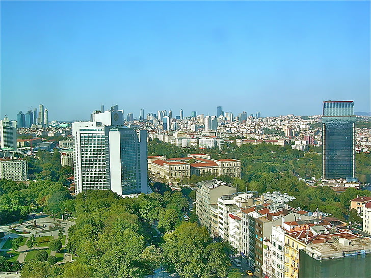 Stambulas, Turkija, Miestas, miestai, miesto, dangoraižių, pastatų