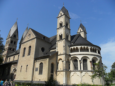 Castor kirke, Koblenz, tyske føderale hagebruk Vis, BUGA, himmelen, Tyskland, Sachsen