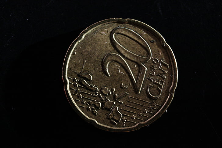 cents, 20, eiro, nauda, finanses, naudā, dolārs