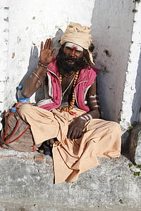 sadhu, свят човек, Катманду, индуски, Непал, мъж, стар