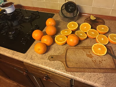 Juice, juicer, apelsiner, apelsinjuice, frukt, färsk, inre av frukten