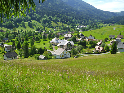 Chartreuse, desa, alam, Gunung, Alpen, pemandangan