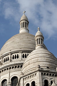 Bazilika Sacré-coeur, Bazilika, Památník, Montmartre, Paříž, kostel, Architektura