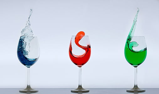 verres à vin, verre, Splash, verre cristal, claire, transparent, s’étendre