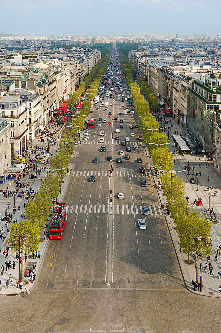 paris, city, france, panorama, the centre of, buildings, traffic