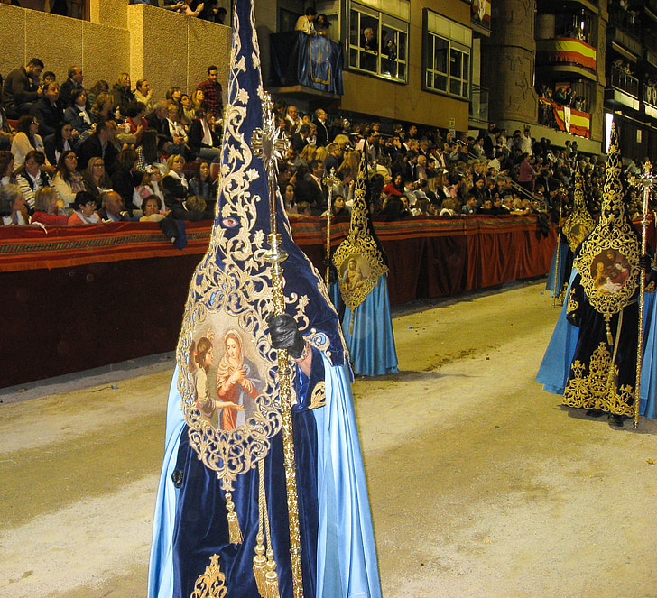 Ispanija, Lorca, Didžioji Savaitė, penitentų, siuvinėjimas, paradas