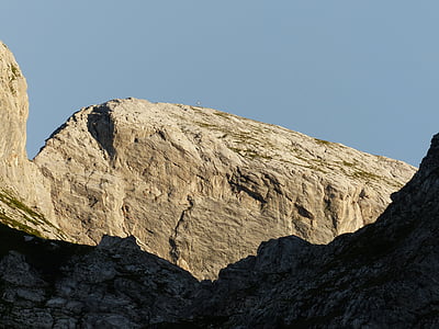 berg, Cima della saline, Saline, zonnige, avondzon, verlichte, de top van de berg
