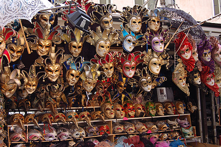 威尼斯, 面具, 威尼斯的面具, 威尼斯人, 纪念品, 意大利, 嘉年华