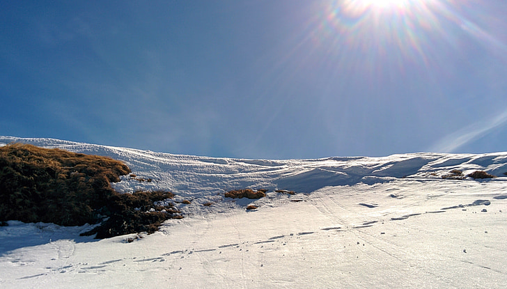 sole, neve, montagne, natura, inverno, pista da sci, skiiing backcountry