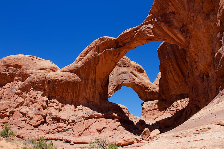 Double arch, Rock arch, landskap, sten, sandsten, naturen, känsliga arch