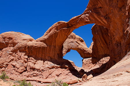 double arch, rock arch, landscape, stone, sandstone, nature, delicate arch
