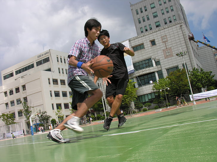 exercício, basquete, desporto, grande poder, velocidade, quadras de basquete, Universidade Nacional de Pusan