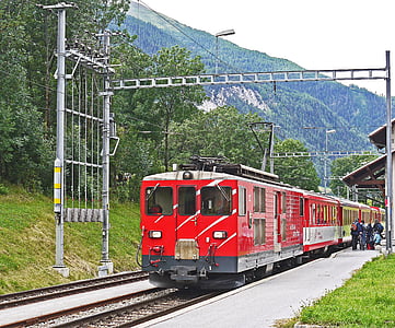 Švica, Matterhorn-gotthard-bahn, regionalni vlak, železniška postaja, bivanja, Fiesch, Valais