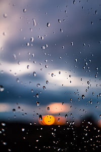 비, 태양, 창, 빗방울, 스카이, 비바람, 분위기