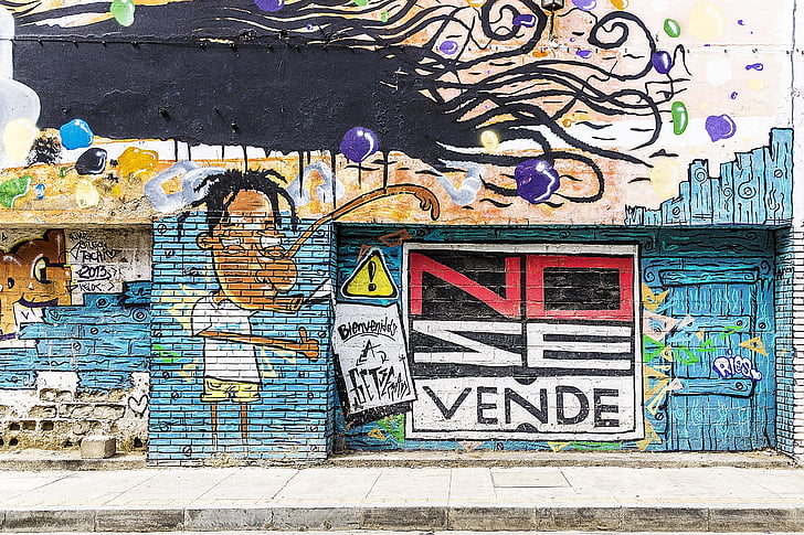 Hintergrund, Graffiti, Spanisch, Grunge, Street-art, Graffitiwand, Graffiti-Kunst