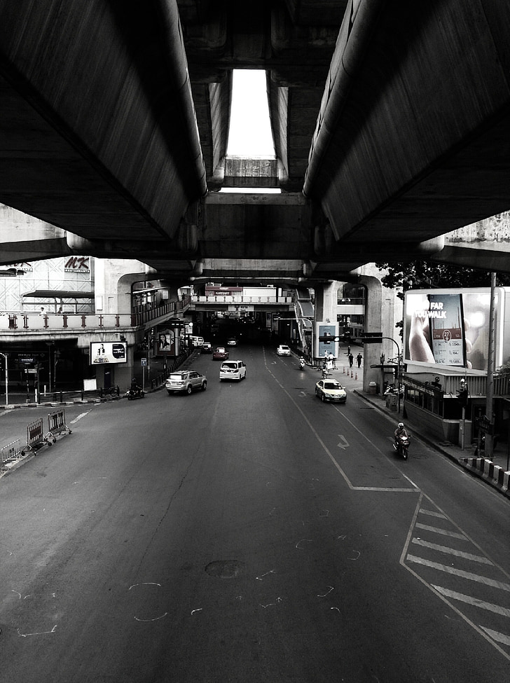 Thaiföld, közúti, táj, thai, szállítás, utca, város