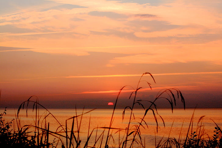 Östersjön, havet, solen, solnedgång, Horisont, natursköna, Europa