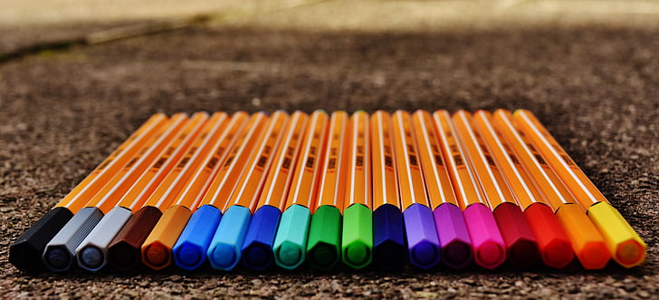 pennen, kleur potloden, kleurpotloden, Kleur, kleurrijke, loting, kleurpotloden
