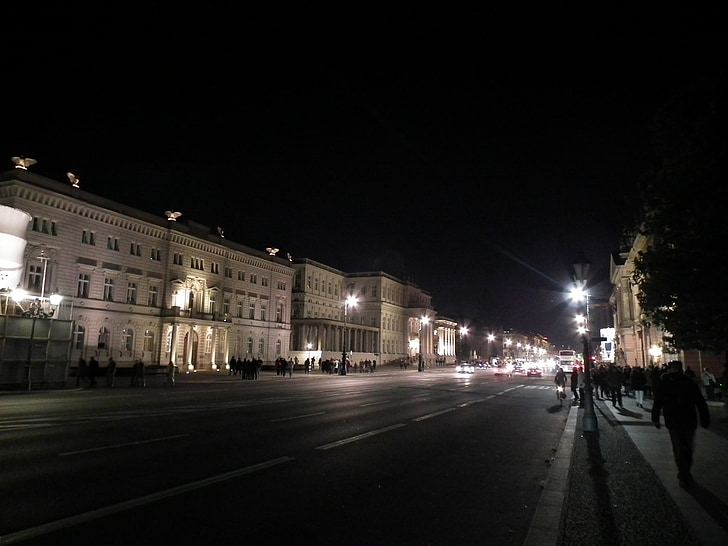 berlin, night, road, big city, dark, city, germany