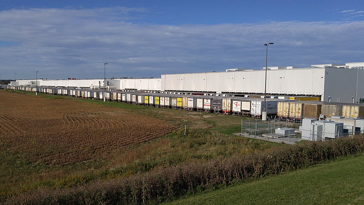 depot, food, trucks, distribution, field, warehouse, store