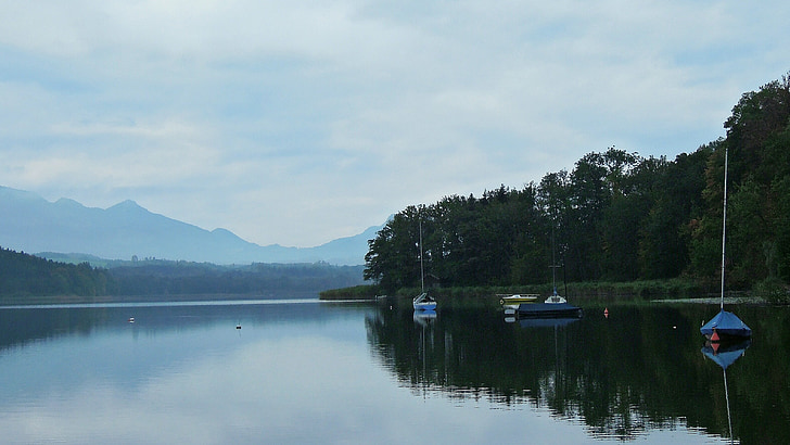 Lake, buổi sáng, vẫn còn, im lặng, phần còn lại, tàu thuyền, phản ánh