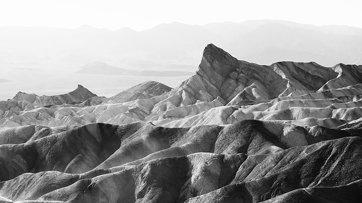 escala de grisos, fotografia, muntanyes, blanc i negre, muntanya, Highland, paisatge